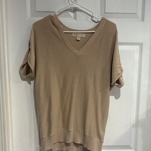 Michael Kors Tan V-Neck Blouse